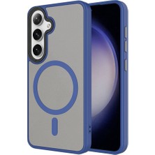 Zore Galaxy S24 Plus Kılıf Sert Pc Arka Yüzey Wireless Şarj Özellikli Nxxa Flet Magsafe Kapak-Lacivert