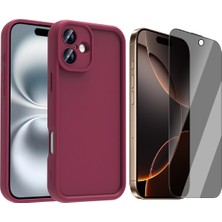 Vendas iPhone 16 Kılıf Kamera Korumalı Zore Ananas Kapak + Hayalet Ekran Koruyucu
