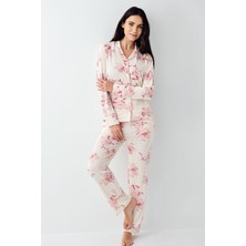 Pierre Cardin Kadın Krem Gömlek Pijama PC9056-S-V1