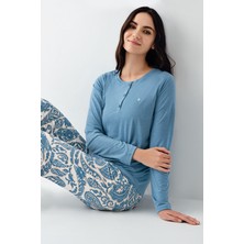 Pierre Cardin Kadın Turkuaz Pijama Takımı