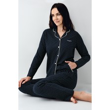Pierre Cardin Kadın Lacivert Gömlek Pijama