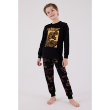 Rolypoly Erkek Çocuk Siyah Pijama Takımı