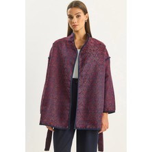 Shade Kadın Etnik Desenli Kuşaklı Oversize Kimono