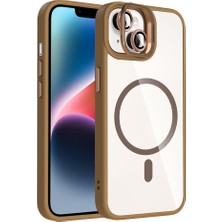 Heptek İletişim Apple iPhone 13 Kılıf Standlı ve Kamera Lens Hediyeli M-Safe Şarj Özellikli Kapak (Etro)