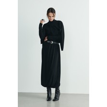 Suud Collection Siyah Emma Balon Midi Etek
