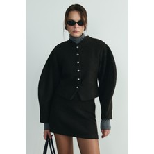 Suud Collection Acı Kahve Gigi Mini Etek