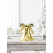 Parti Adresi Yılbaşı Dekoru Kurdeleli Çan Dekoratif Süsleme Aksesuarı Altın 22 Cm 