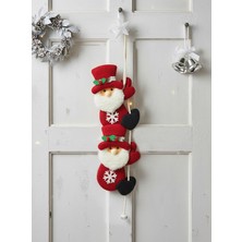 Parti Adresi Yılbaşı Dekor Süsü Ipe Tırmanan Noel Baba Asılabilir Dekoratif Süs 56 cm