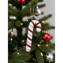 Parti Adresi Yılbaşı Ağaç Süsü Baston Şeker Figürlü Dekoratif Süs 20 cm