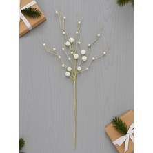 Parti Adresi Yılbaşı Dekoru Inci Top Detaylı Dekoratif Dal Süsü 75 cm