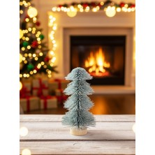 Parti Adresi Mini Yılbaşı Ağacı Karlı Fırça Dallı Dekoratif Çam Ağacı 20 cm