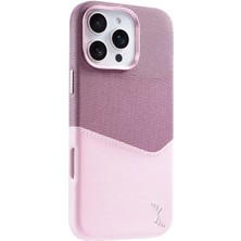 Apple iPhone 16 Pro Max Uyumlu Kılıf Zebana Zeyra M-Safe Kartlıklı Deri Kılıf Rose Gold