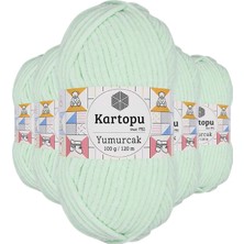 Kartopu 5 Adet Yumurcak Kadife El Örgü Ipi Su Yeşili K560