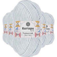 Kartopu 5 Adet Yumurcak Kadife El Örgü Ipi Açık Gri K919