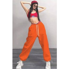 Amor Face Büyük Beden Özel Tasarım Baskısız Düz Renk %100 Pamuk Kışlık Sokak Modası Hip Hop  Kadın Eşofman Altı