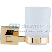 Dizaynaks Parlak Altın Diş Fırçalık Duvara Monte