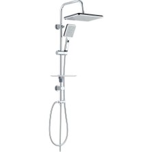 Dizaynaks Yağmurlama Tepe Duşlu Sürgülü Duş Seti Krom