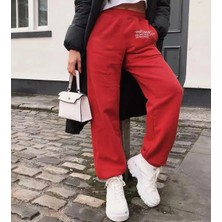 Amor Face Büyük Beden Özel Tasarım Feeling Baskılı 3 Iplik %100 Pamuk Yarı Şalvar Bol Kışlık Trend Kadın Eşofman Altı