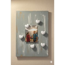Mandalin Art Studio Beton Buzdolabı Magneti Kalpli Beyaz 6’lı Paket