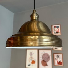 Bamyum Ulmete Eskitme Renk Lale Başlık Tekli Sarkıt Avize Salon Ofis Restoran Avizeleri Vintage Tasarım