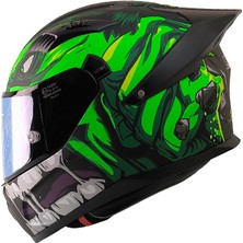 Motoanl Motosiklet Kask Ece 22.R06 Double Vizörlü Full Face Spoiler Motor Kaskı Rage