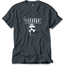 Down Jesus Face Füme Tişört Liyada