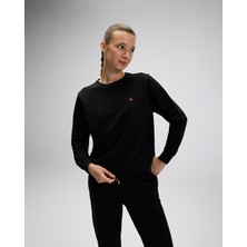 Ellesse Kadınlar için EF553-BK Siyah Sweatshirt Rahat Kesim ve Modern Tasarım