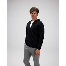 Ellesse Erkek Fermuarlı Kapüşonlu Sweat EM555-BK