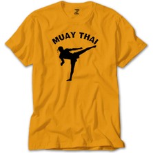 Karate Muay Thai Silhouette Sarı Tişört Liyada