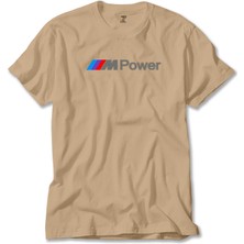 Bmw M Power Text Krem Tişört Liyada
