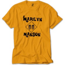 Marilyn Manson Text Sarı Tişört Liyada