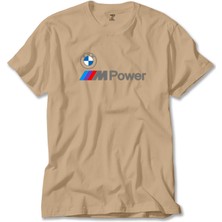 Bmw Logo M Power Yazı Krem Tişört Liyada