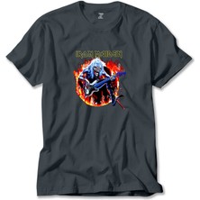 Iron Maiden Fire Füme Tişört Liyada