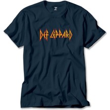 Def Leppard Logo Lacivert Tişört Liyada