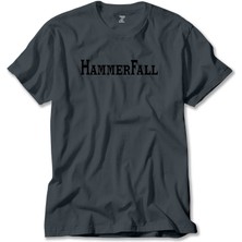Hammerfall Text Füme Tişört Liyada