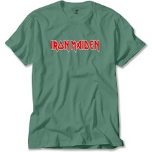 Iron Maiden Red Text Yeşil Tişört Liyada