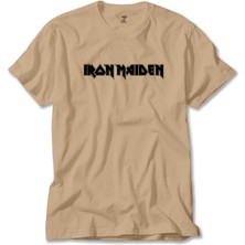 Iron Maiden Black Text Krem Tişört Liyada