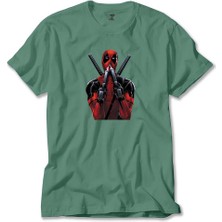 Deadpool Guns Yeşil Tişört Liyada