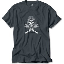 Kovboy Rock N Roll Skull Füme Tişört Liyada