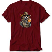 Kovboy Woman Skull Kırmızı Tişört Liyada