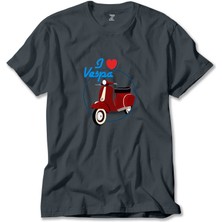 Vespa I Love Füme Tişört Liyada