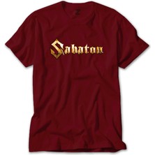 Sabaton Logo Gold Kırmızı Tişört Liyada