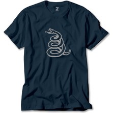 Metallica Snake Logo Lacivert Tişört Liyada