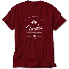 Fender Logo 4 Kırmızı Tişört Liyada