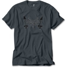 Mayhem Logo Text Füme Tişört Liyada