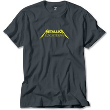 Metallica Lux Æterna Text Füme Tişört Liyada