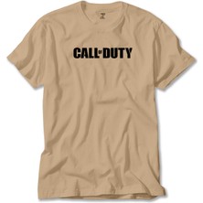 Call Of D. Black Text Krem Tişört Liyada