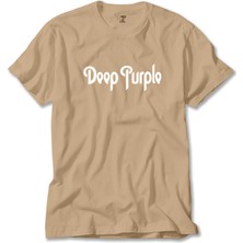 Deep Purple Text Krem Tişört Liyada