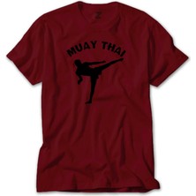 Karate Muay Thai Silhouette Kırmızı Tişört Liyada