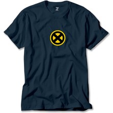 x Men Yellow Logo Lacivert Tişört Liyada